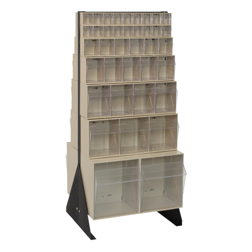 Tip-Out Bins Stand, 23-5/8" W x 16" D x 52" H, 76 Drawers O-Max