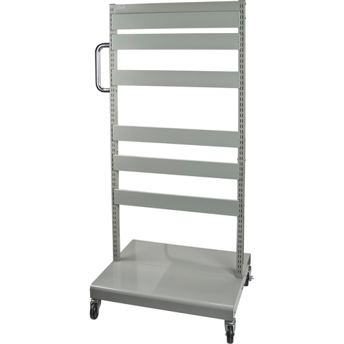 Servante mobile de bacs &agrave; plateaux inclinables - chariot seulement, &agrave; deux c&ocirc;t&eacute;s, 26-1/4" la x 22" p x 57-1/2" h O-Max