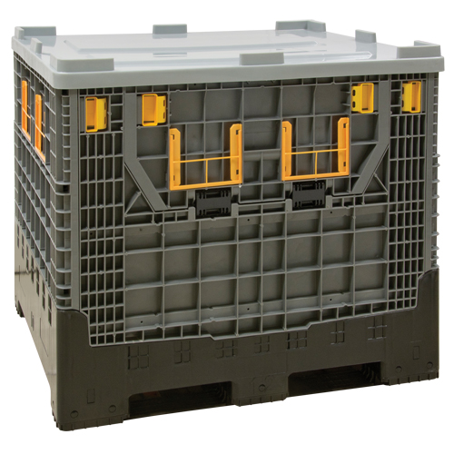 Contenant de vrac pliable, 47,2" lo x 39,4" la x 39,4" h, Gris O-Max