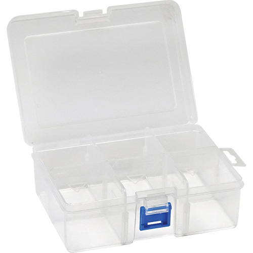 Boîte &agrave; compartiments en plastique, 4,75" la x 6,75" p x 2,25" h, 6 compartiments O-Max