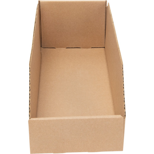 Deep Corrugated Parts Bins, 5-3/4" W x 17-1/4" D x 4-1/2" H, Beige O-Max