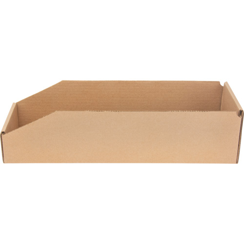 Deep Corrugated Parts Bins, 5-3/4" W x 17-1/4" D x 4-1/2" H, Beige O-Max