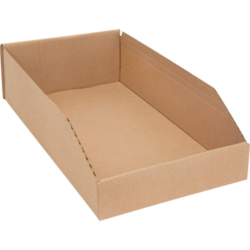 Deep Corrugated Parts Bins, 9-3/4" W x 17-1/4" D x 4-1/2" H, Beige O-Max