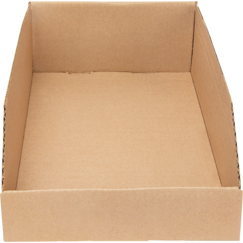 Deep Corrugated Parts Bins, 9-3/4" W x 17-1/4" D x 4-1/2" H, Beige O-Max
