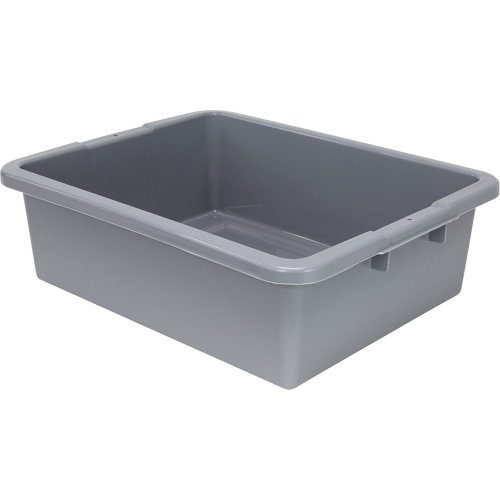 Bac d'entreposage tout usage &agrave; fond rainur&eacute;, 7" ha x 17" p x 22" lo, Plastique, Gris O-Max