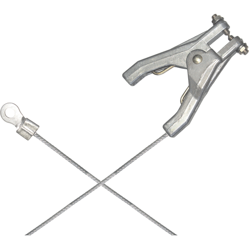 Heavy-Duty Bonding & Grounding Wire Assemblies - Hand Clamp & 1/4" Terminal Connectors O-Max