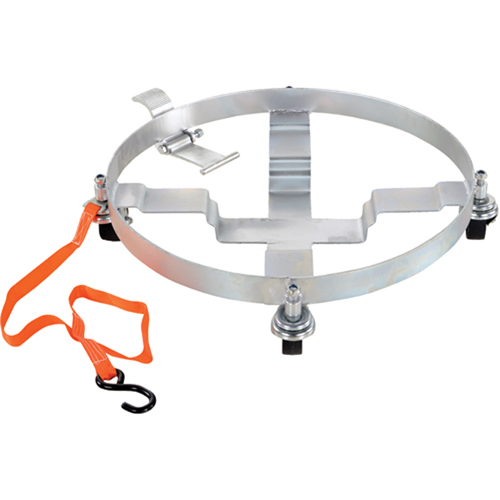 Chariots &agrave; inclinaison pour baril, Acier, Capacit&eacute;e 900 lb, Diam&egrave;tre 23-1/2", Roue en Caoutchouc rigide O-Max