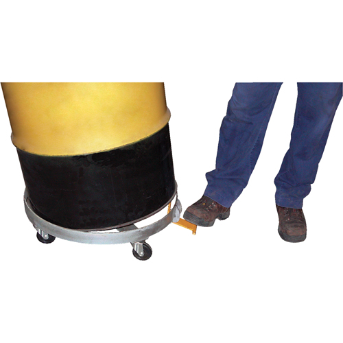 Chariots &agrave; inclinaison pour baril, Acier, Capacit&eacute;e 900 lb, Diam&egrave;tre 23-1/2", Roue en Caoutchouc rigide O-Max