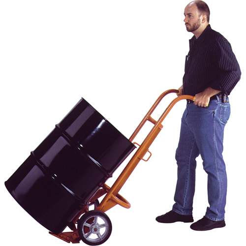 Chariots ergonomiques pour baril, Fabriqu&eacute; en Acier, 55 - 85 gal. US (45 - 70 gal. imp.) O-Max