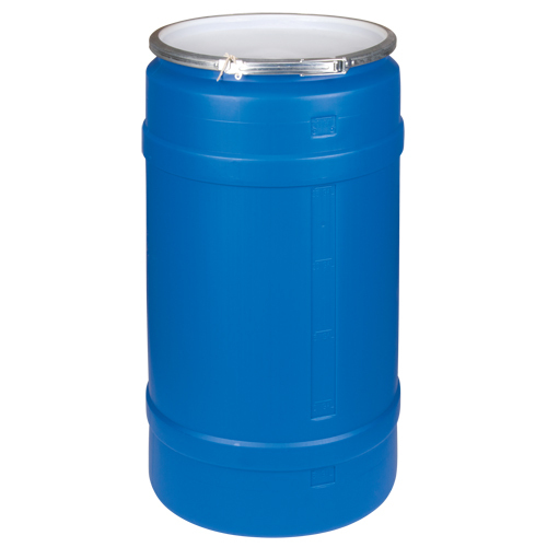Polyethylene Drums, 30 US gal. (25 imp. Gal.), Open Top, Blue O-Max