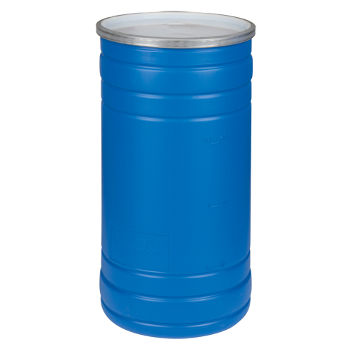 Polyethylene Drums, 15.5 US gal (12.91 imp. Gal.), Open Top, Blue O-Max