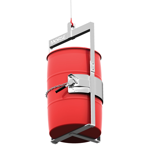 Appareil de levage pour baril en acier inoxydable avec crochet sur le dessous, 30 - 55 gal. US (25 - 45 gal. imp.), Cap. 1000 lb/454 kg O-Max