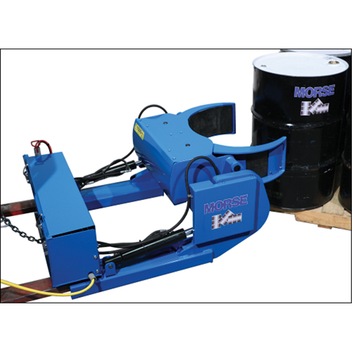 Manipulateur de baril mont&eacute; sur fourches Grip+Go &agrave; prise motoris&eacute;e, Baril de 15 - 55 gal. US (12,5 - 45 gal. imp.), Capacit&eacute; 1500 lb/680 kg O-Max