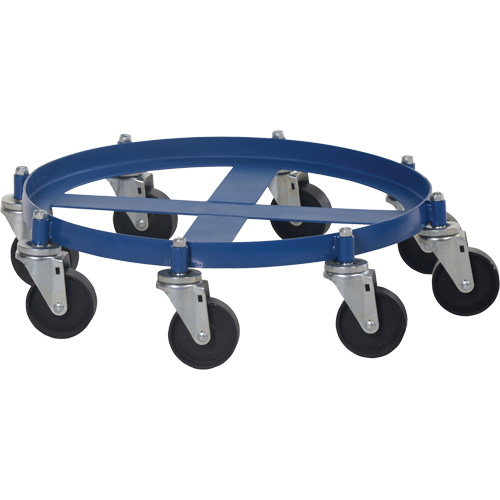 Chariot pour baril octogonal, Acier, Capacit&eacute;e 2000 lb, Diam&egrave;tre 27-1/16", Roue en Fonte O-Max