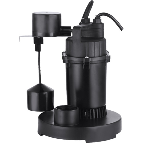 Pompe de puisard submersible thermoplastique, 2560 gal./h, 115 V, 4,6 A, 1/3 CV O-Max