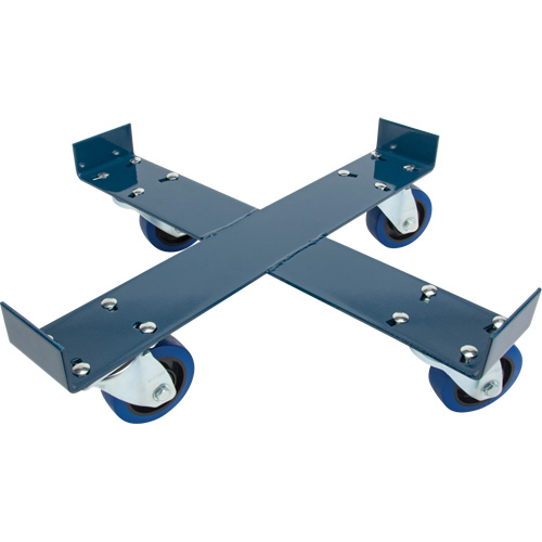 Chariot pour baril, Acier, Capacit&eacute;e 1400 lb, Diam&egrave;tre 24", Roue en &eacute;lastique bleu O-Max