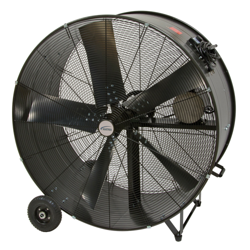 Heavy-Duty Fixed Belt Drive Drum Fan, Industrial, 2 Speed, 42" Diameter O-Max