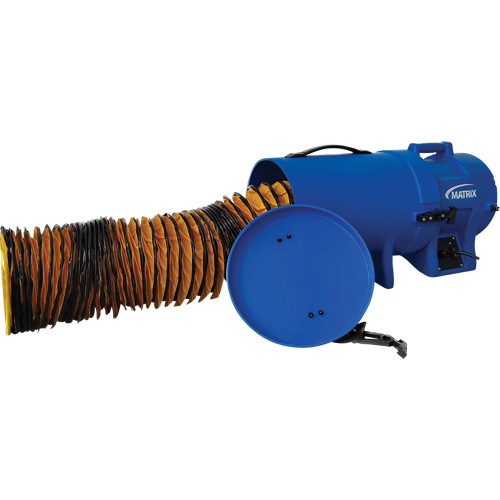 Souffleur &agrave; air 8" avec conduit de 25' et contenant, 1/4 CV, 816 pi³/min O-Max