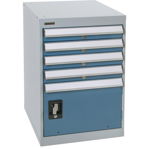&eacute;tabli sur pi&eacute;destal avec une porte & quatre tiroirs, 4 Tiroirs, 18" la x 21" p x 28" h O-Max