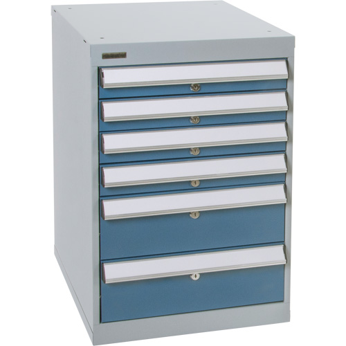 Six-Drawer Pedestal Workbench, 18" W x 21" D x 28" H O-Max