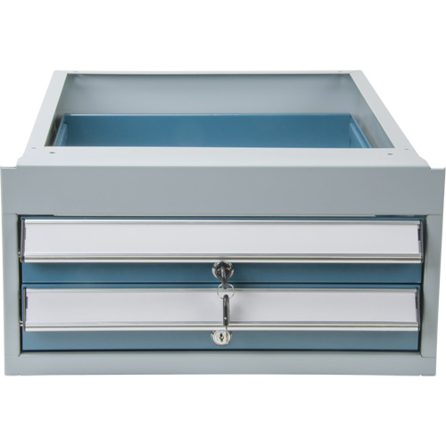 Double-Drawer Workbench, Steel, 18" W x 21" D x 9" H O-Max