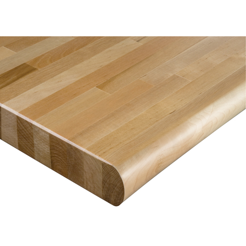 Laminated Hardwood Workbench Top, 48" W x 48" D, Bullnose Edge, 1-3/4" Thick O-Max