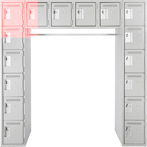 Arche de casiers &eacute;conomiques assembl&eacute;s Clean Line, 16 niveaux, Bloc de 3, 18" x 72" x 12", Acier O-Max
