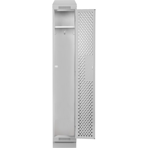 Clean Line Lockers, 12" x 18" x 82", Steel, Grey, Rivet (Assembled), Perforated O-Max