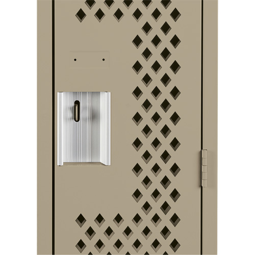 Clean Line Lockers, Bank of 2, 24" x 12" x 72", Steel, Beige, Rivet (Assembled), Perforated O-Max