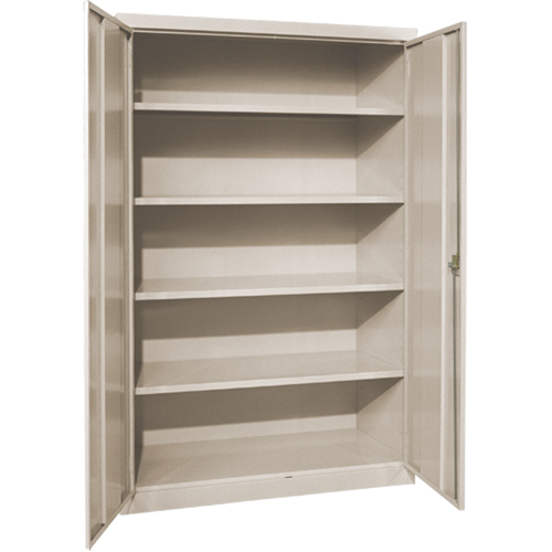 Armoires de rangement Hi-Boy profondes, Acier, 4 Tablettes, 72" h x 36" la x 24" P, Beige O-Max