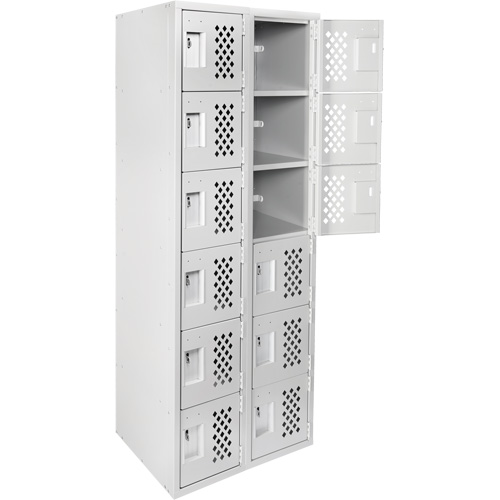 Clean Line Lockerettes, 6 -tier, Bank of 2, 18" x 72" x 12", Steel O-Max