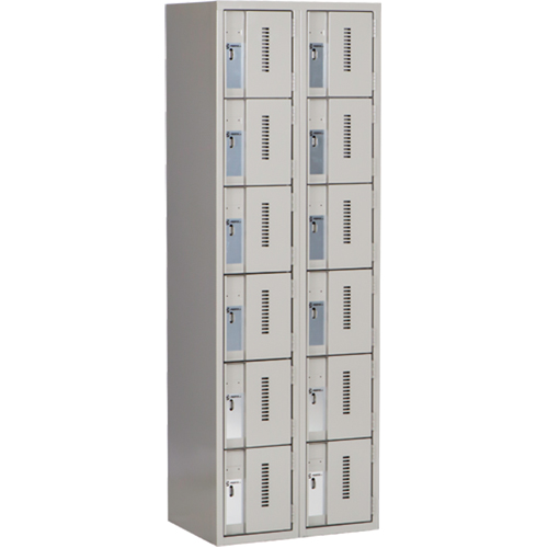 Casiers robustes Concorde, 6 niveaux, Bloc de 2, 24" x 18" x 72", Acier, Gris, Soud&eacute; (assembl&eacute;) O-Max