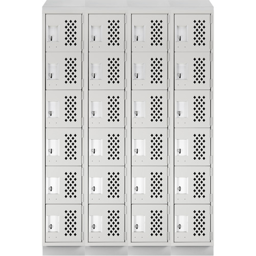 Casiers &eacute;conomiques perfor&eacute;s et assembl&eacute;s Clean Line, 6 niveaux, Bloc de 4, 18" x 72" x 12", Acier O-Max