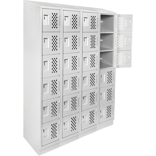 Casiers &eacute;conomiques perfor&eacute;s et assembl&eacute;s Clean Line, 6 niveaux, Bloc de 4, 18" x 72" x 12", Acier O-Max
