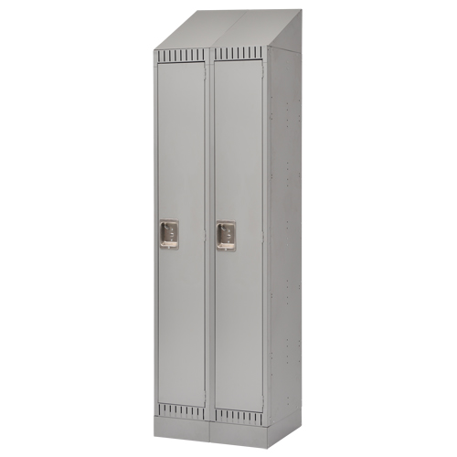 Casiers assembl&eacute;s, Bloc de 2, 24" x 18" x 72", Acier, Gris, Rivet (assembl&eacute;) O-Max