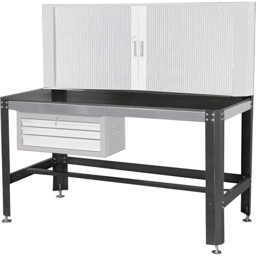Work Bench, Laminate Surface, 26" W x 30" D x 63" H O-Max