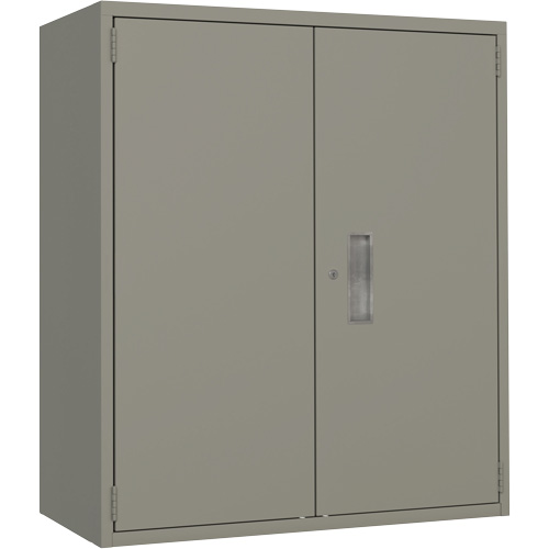 Armoire de rangement Lo-Boy, Acier, 2 Tablettes, 40" h x 36" la x 18" P, Gris O-Max