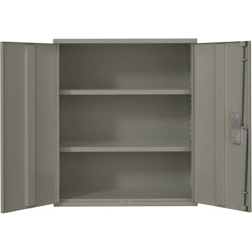 Armoire de rangement Lo-Boy, Acier, 2 Tablettes, 40" h x 36" la x 18" P, Gris O-Max
