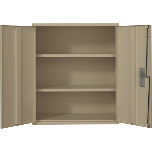 Armoire de rangement Lo-Boy, Acier, 2 Tablettes, 40" h x 36" la x 18" P, Beige O-Max