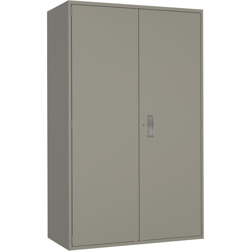 Armoire de rangement Hi-Boy tr&egrave;s large, Acier, 4 Tablettes, 72" h x 48" la x 24" P, Gris O-Max