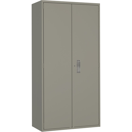 Armoire de rangement Hi-Boy, Acier, 4 Tablettes, 72" h x 36" la x 18" P, Gris O-Max