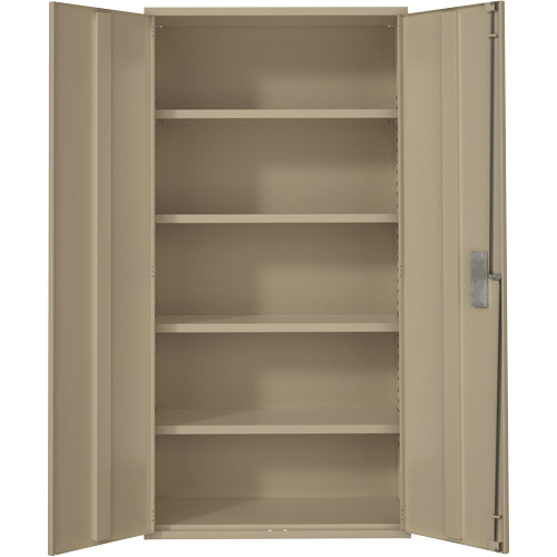 Armoire de rangement Hi-Boy, Acier, 4 Tablettes, 72" h x 36" la x 18" P, Beige O-Max