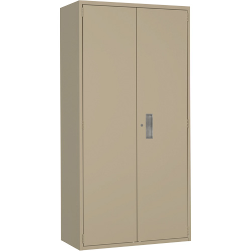Armoire de rangements combin&eacute;s, Acier, 6 Tablettes, 72" h x 36" la x 18" P, Beige O-Max