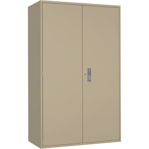 Armoire de rangement Hi-Boy tr&egrave;s large, Acier, 4 Tablettes, 72" h x 48" la x 24" P, Beige O-Max