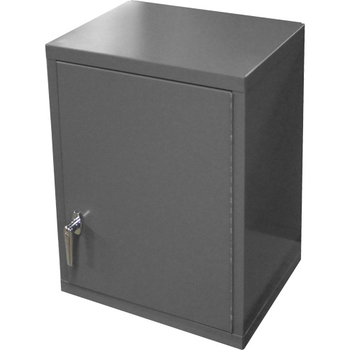 Armoire murale, 27" h x 13-11/16" la x 18" p, 2 tablettes, Acier, Gris O-Max