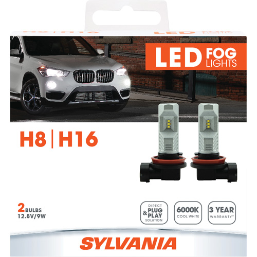 H8 Headlight Bulb, LED, 12.8 W/9 W, White O-Max