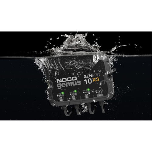 Chargeur de batterie embarqu&eacute; &agrave; 3 sorties de 30 amp&egrave;res GenPro10X3 Genius O-Max