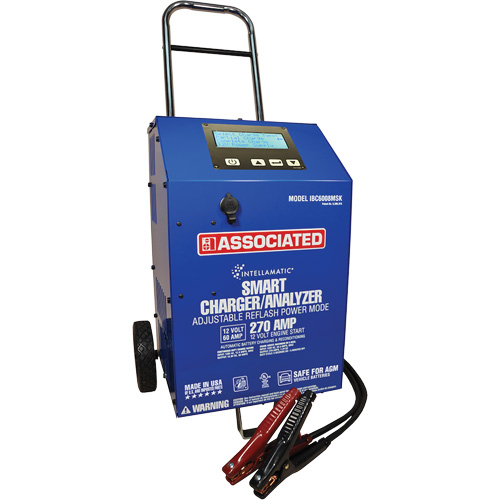 Chargeur de batterie sur roues avec fonction de d&eacute;marrage assist&eacute; de 12 V et 60 A O-Max