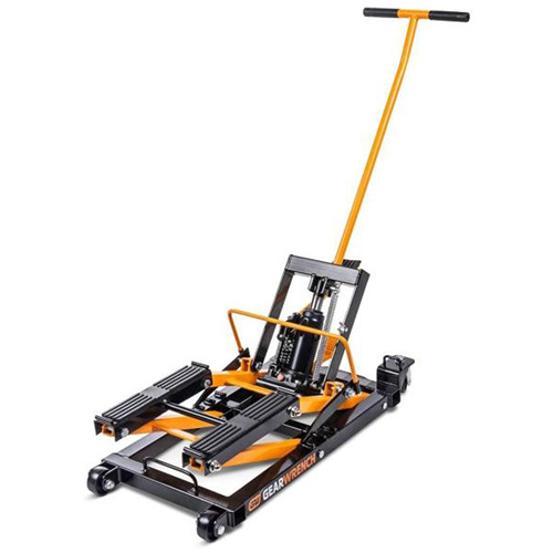 ATV and Motorcycle Jack, 0.75 Ton(s) Capacity, 4-2/3" Lowered, 14-1/2" Raised, Manual Hydraulic O-Max