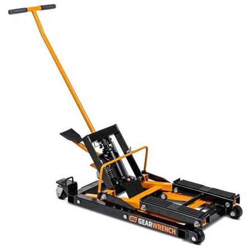 ATV and Motorcycle Jack, 0.75 Ton(s) Capacity, 4-2/3" Lowered, 14-1/2" Raised, Manual Hydraulic O-Max